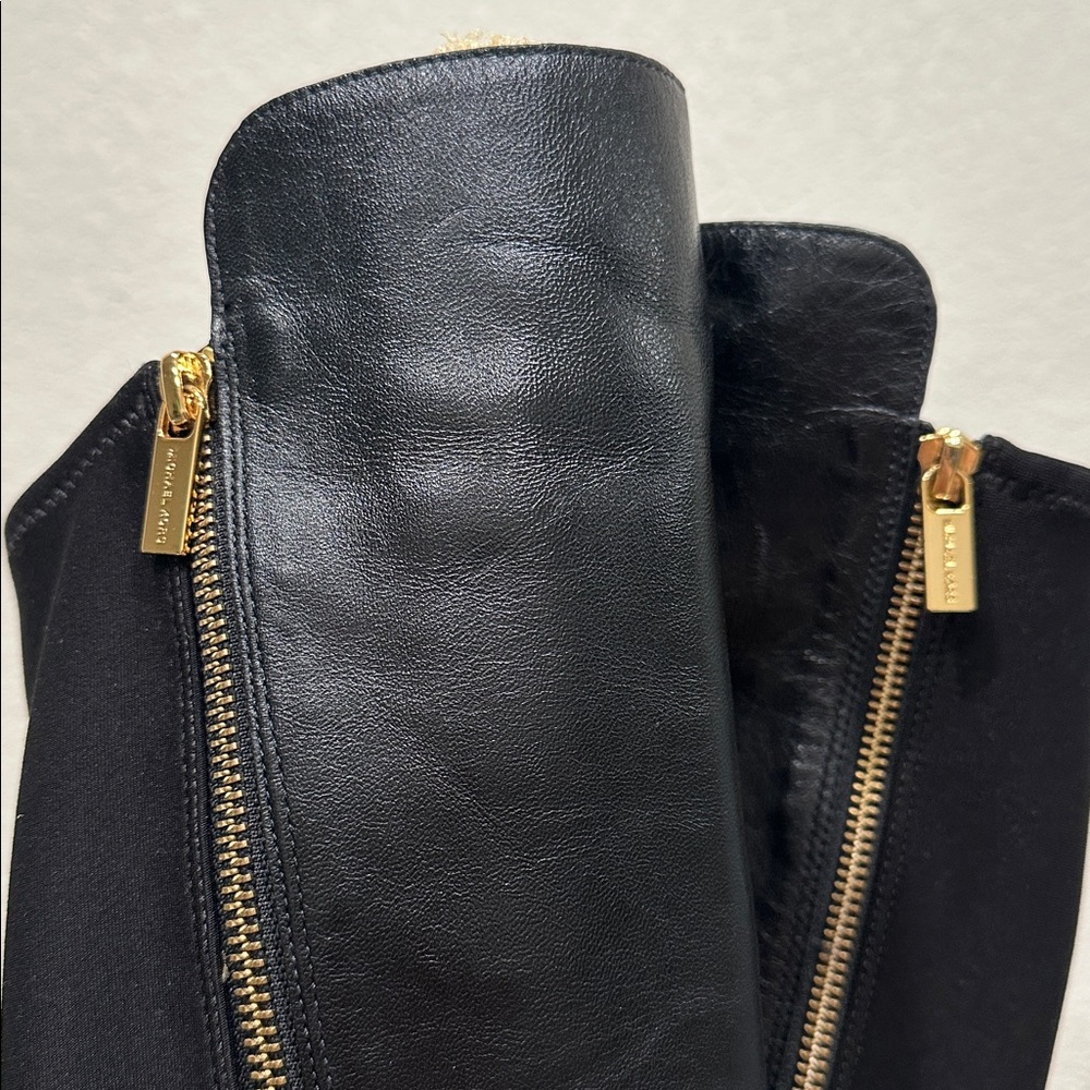 Michael Kors Black Leather Over the Knee Boots - Picture 4 of 12